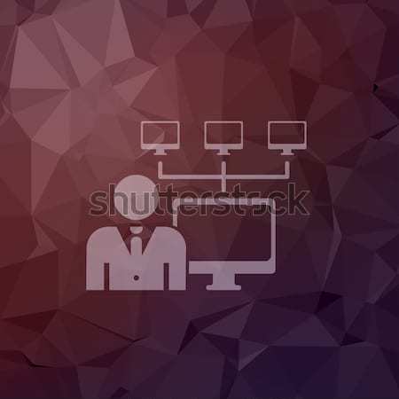 Network administrator line icon. Stock photo © RAStudio