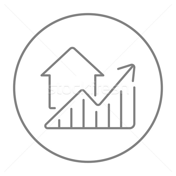 Graph of real estate prices growth line icon. Stock photo © RAStudio
