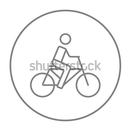 ストックフォト: 男 · ライディング · 自転車 · 行 · アイコン · ウェブ