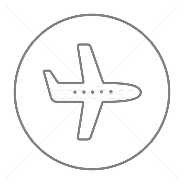 Flying airplane line icon. Stock photo © RAStudio