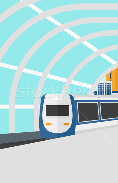 Background of modern train arriving at the station. Stock photo © RAStudio