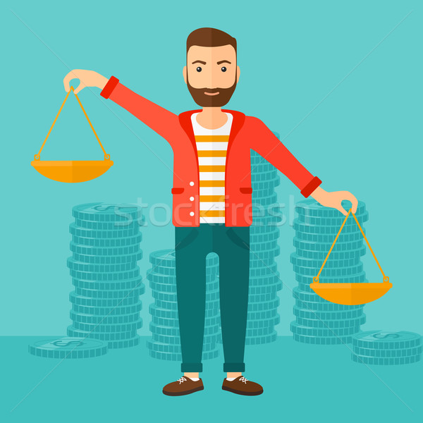 Businessman with scales. Stock photo © RAStudio