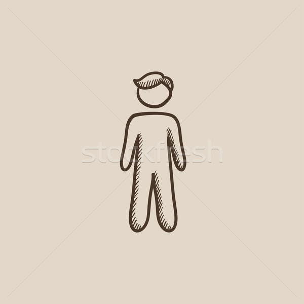 Businessman standing sketch icon. Stock photo © RAStudio