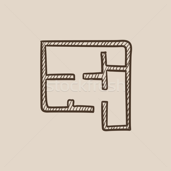 Layout of the house sketch icon. Stock photo © RAStudio