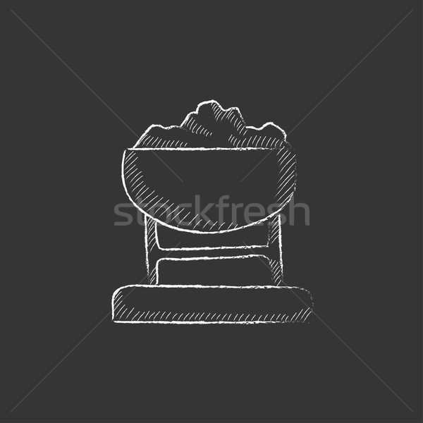 Mir voll Kohle gezeichnet Kreide Symbol Stock foto © RAStudio
