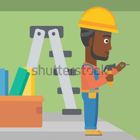 Constructor hammering nail. Stock photo © RAStudio