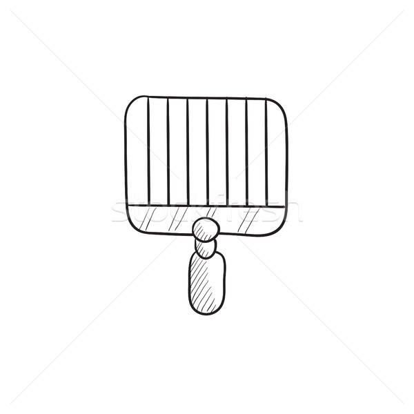 Empty barbecue grill grate sketch icon. Stock photo © RAStudio