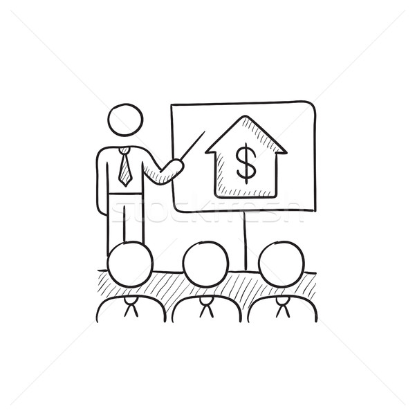 Real estate training sketch icon. Stock photo © RAStudio