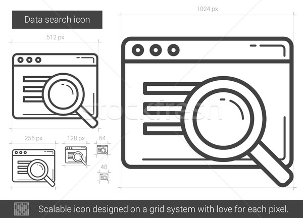 Data search line icon. Stock photo © RAStudio