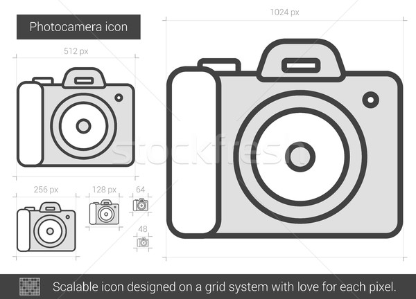 Photocamera line icon. Stock photo © RAStudio