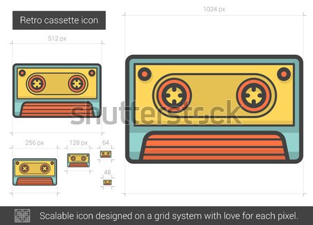 Rétro cassette ligne icône vecteur isolé [[stock_photo]] © RAStudio