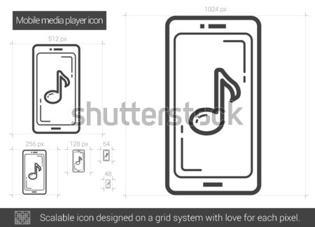Mobile media player line icon. Stock photo © RAStudio