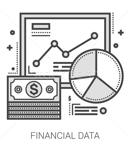Financial data line icons. Stock photo © RAStudio