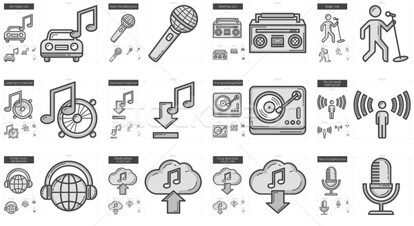 Music line icon set. Stock photo © RAStudio