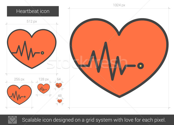 Battito del cuore line icona vettore isolato bianco Foto d'archivio © RAStudio