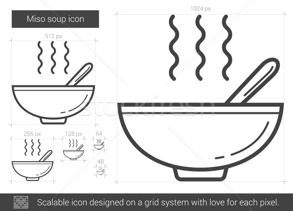 Miso soup line icon. Stock photo © RAStudio