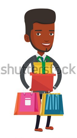 Man controlling delivery drone with post package. Stock photo © RAStudio