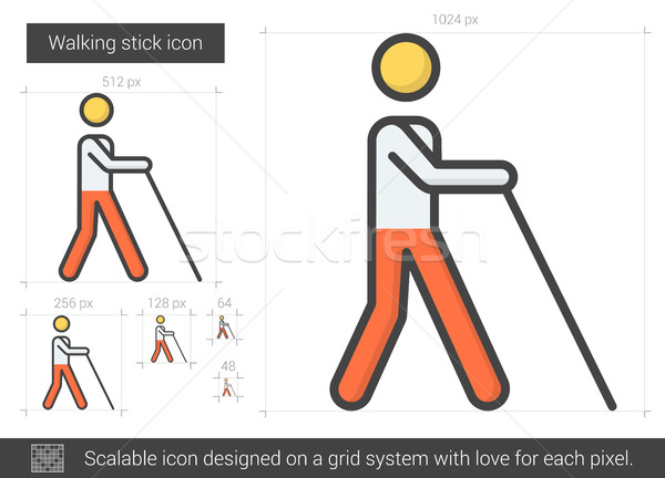 Walking stick line icon. Stock photo © RAStudio