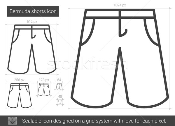 Shorts line Symbol Vektor isoliert weiß Stock foto © RAStudio