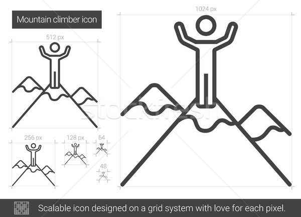 Mountain climber line icon. Stock photo © RAStudio