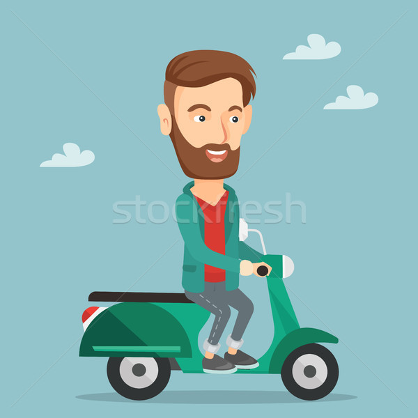 Man riding scooter vector illustration. Stock photo © RAStudio