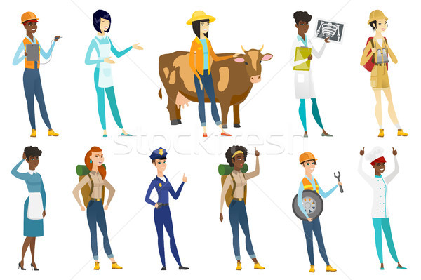 Professional women vector illustrations set. Stock photo © RAStudio