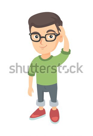 Disappointed caucasian boy with thumb down Stock photo © RAStudio