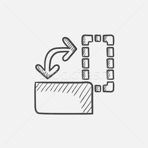 Stock photo: Page orientation sketch icon.