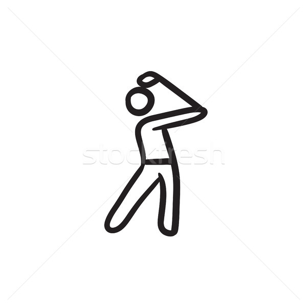 Golfista boceto icono vector aislado dibujado a mano Foto stock © RAStudio