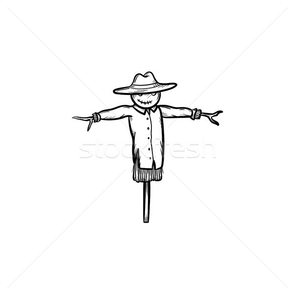 Scarecrow hand drawn sketch icon. Stock photo © RAStudio