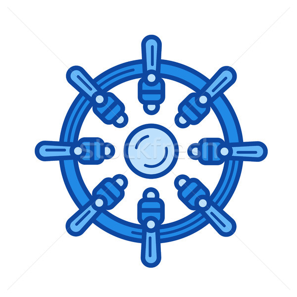 Ship steering wheel line icon. Stock photo © RAStudio