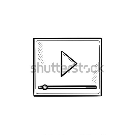Online in streaming contorno doodle icona Foto d'archivio © RAStudio