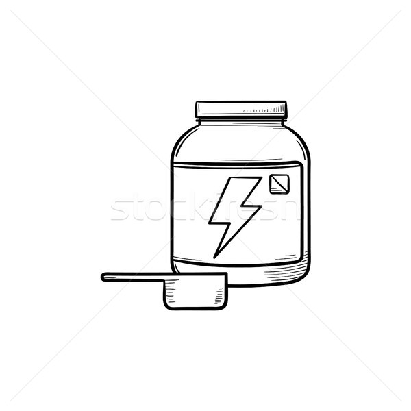 Sport nutrition container hand drawn outline doodle icon. Stock photo © RAStudio