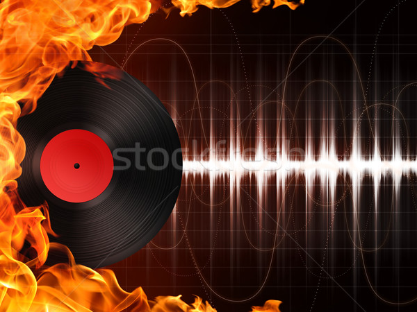 Stockfoto: Record · brand · computer · graphics · muziek · dansen