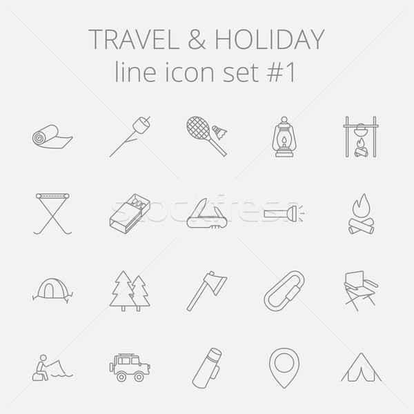 Travel and holiday icon set. Stock photo © RAStudio