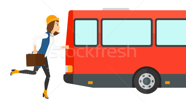 Woman missing bus. Stock photo © RAStudio