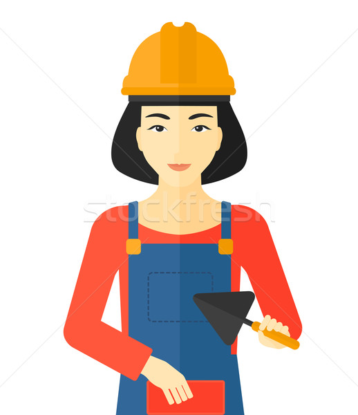 каменщик кирпичных азиатских женщины рук Сток-фото © RAStudio
