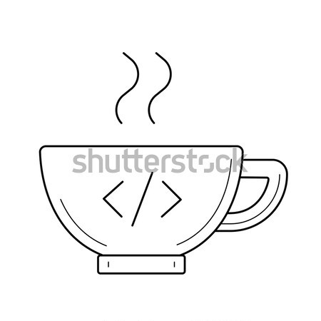 Hot tea in cup line icon. Stock photo © RAStudio