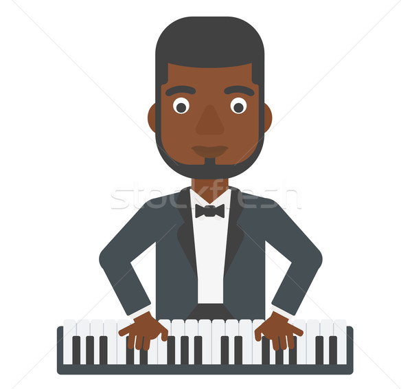 Man spelen piano vector ontwerp illustratie Stockfoto © RAStudio