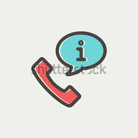 Telefonkagyló információ jel vonal ikon sarkok háló Stock fotó © RAStudio
