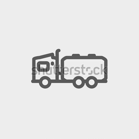 Camion liquide fret ligne icône [[stock_photo]] © RAStudio