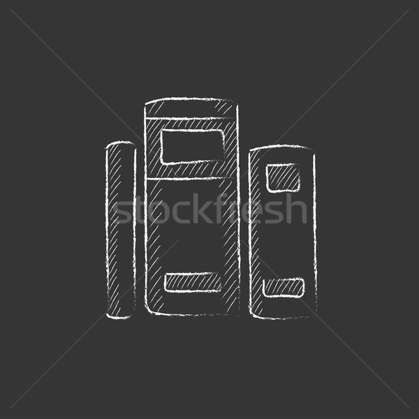 Stockfoto: Boeken · krijt · icon · vector