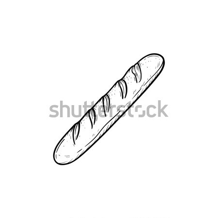 Baguette gezeichnet Kreide Symbol Hand gezeichnet Vektor Stock foto © RAStudio