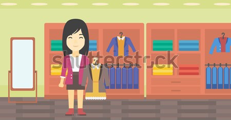 Kunden Auswahl Frau halten zwei unterschiedlich Stock foto © RAStudio