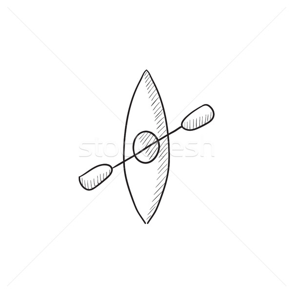 Kajak schets icon vector geïsoleerd Stockfoto © RAStudio