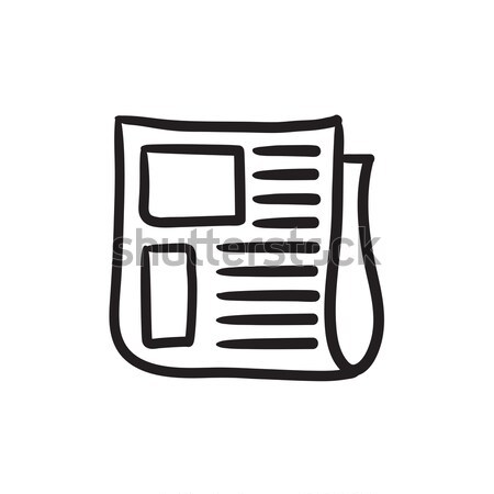 Newspaper sketch icon. Stock photo © RAStudio