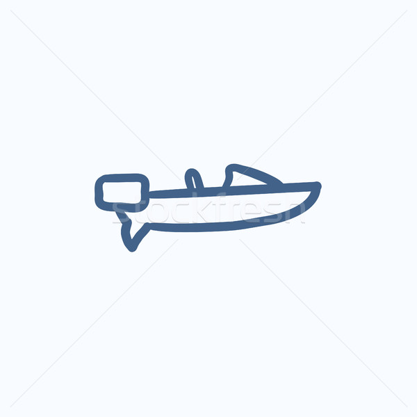 Stock photo: Motorboat sketch icon.