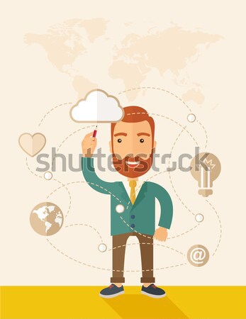 Businessman illustrating his business plan. Stock photo © RAStudio