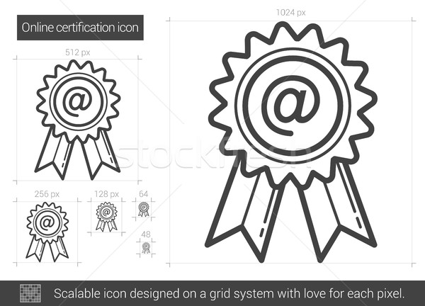 Online certification line icon. Stock photo © RAStudio