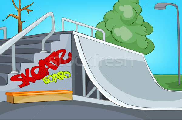 Cartoon background of skatepark. Stock photo © RAStudio
